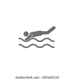 man dives into the water icon. Simple element illustration. man dives into the water symbol design template. Can be used for web and mobile on white background
