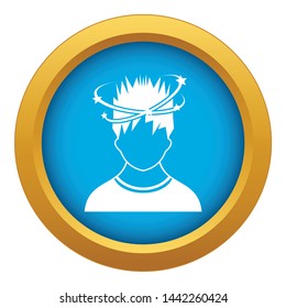 Man with dizziness icon blue vector isolated on white background for any design