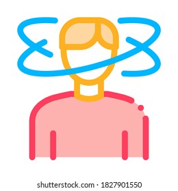 Man Dizziness Icon Vector. Outline Man Dizziness Sign. Isolated Contour Symbol Illustration