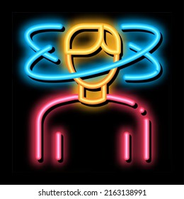 Man Dizziness neon light sign vector. Glowing bright icon Man Dizziness sign. transparent symbol illustration