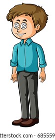 Man with dizzy face illustration