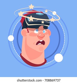 Man Dizzy Male Emoji Wearing 3d Virtual Glasses Emotion Icon Avatar Facial Expression Concept Vector Illustration