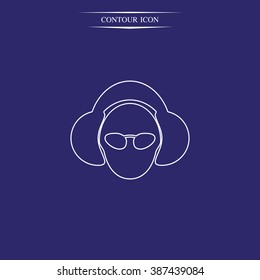 Man dj in headphone.