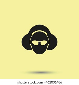 Man dj in headphone.
