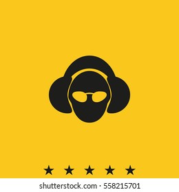 Man dj in headphone.