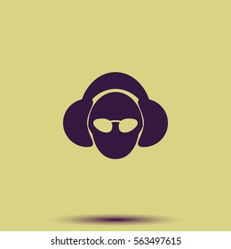 Man dj in headphone.