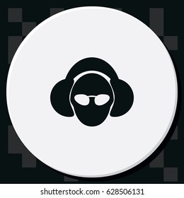 Man DJ in headphone.