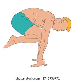 a man do a handstand sport vector illustration