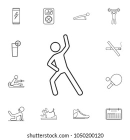 Man do stretching icon. Detailed set of gym and fitness icons. Premium quality graphic design. One of the collection icons for websites, web design, mobile app on white background