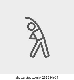 Man do stretching icon thin line for web and mobile, modern minimalistic flat design. Vector dark grey icon on light grey background.