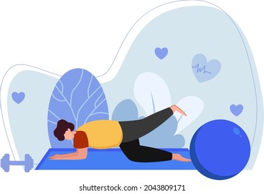 Man Do Yoga Laying Down Vector Illustration