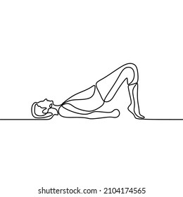 man do yoga pose exercise oneline single continuous line art