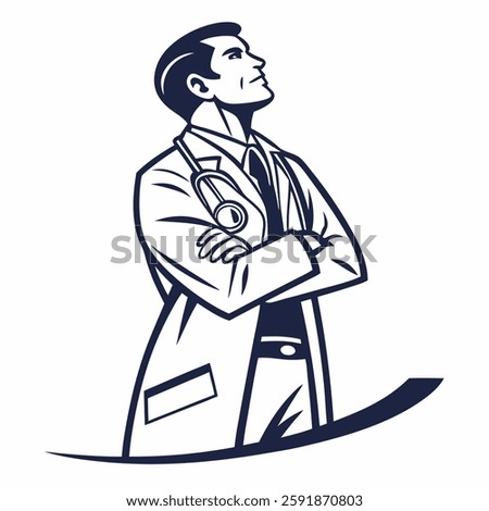 Man doctor icon vector logo isolated on white background