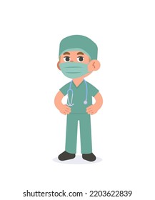 Man Doctor Nurse Scrubs Outfit Illustration Stock Vector Royalty Free Shutterstock