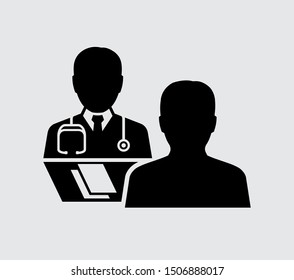 Man Doctor With Patient Vector