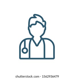 man doctor scientific research line style icon vector illustration