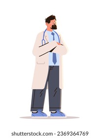 man doctor with stethoscope medical worker in uniform happy labor day celebration concept
