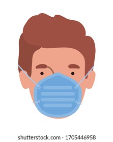 Man doctor with uniform mask design of Medical care health emergency aid exam clinic and patient theme Vector illustration