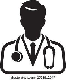 Hombre Doctor Vector Icon Silhouette PNG