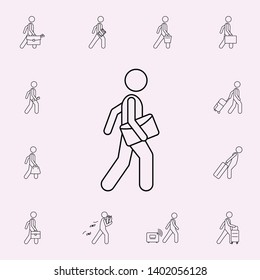 man with document folder illustration icon. Male Bag and luggage icons universal set for web and mobile