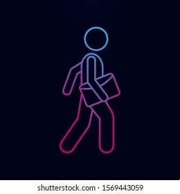 Man with document folder nolan icon. Simple thin line, outline vector of male bag and luggage icons for ui and ux, website or mobile application
