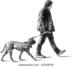 Mann mit Hund