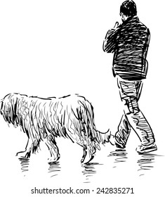 man with a dog