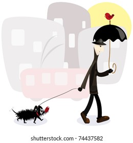 man with dog