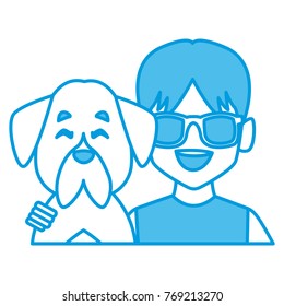 Man with dog cartoon