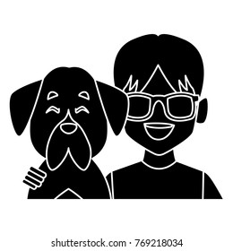Man with dog cartoon