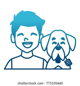 Man with dog cartoon