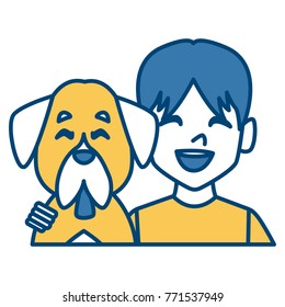 Man with dog cartoon