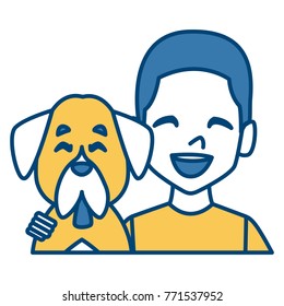 Man with dog cartoon