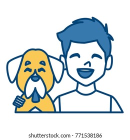 Man with dog cartoon