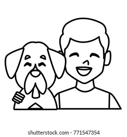 Man with dog cartoon