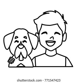 Man with dog cartoon