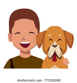 Man with dog cartoon