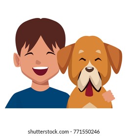 Man with dog cartoon