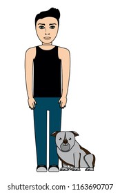 man and dog design