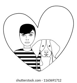 man and dog design