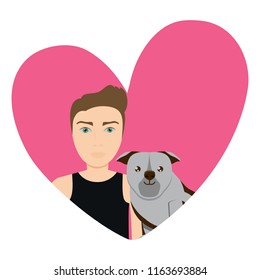 man and dog design