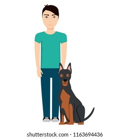 man and dog design