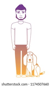 man and dog design