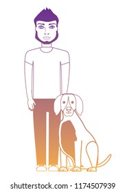 man and dog design