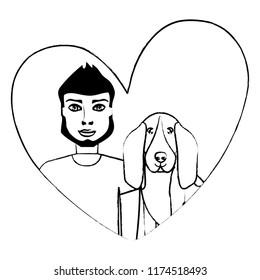 man and dog design