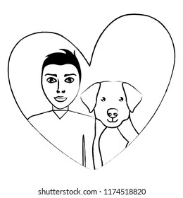 man and dog design
