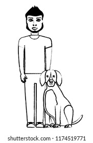 man and dog design