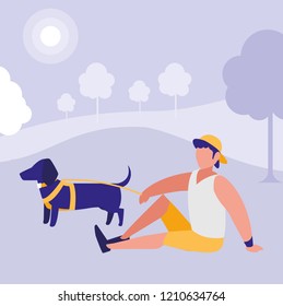 man and dog design