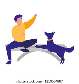 man and dog design