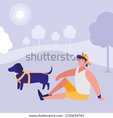 man and dog design